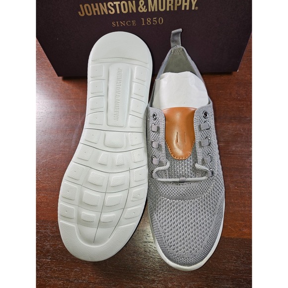 Mens 6‎ M Johnston Murphy Amherst Knit U Throat Gray Knit Size 6 NEW - Picture 2 of 8